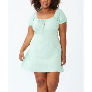 Plus Size Trendy Milly Sweetheart Puff Sleeve Mini Dress